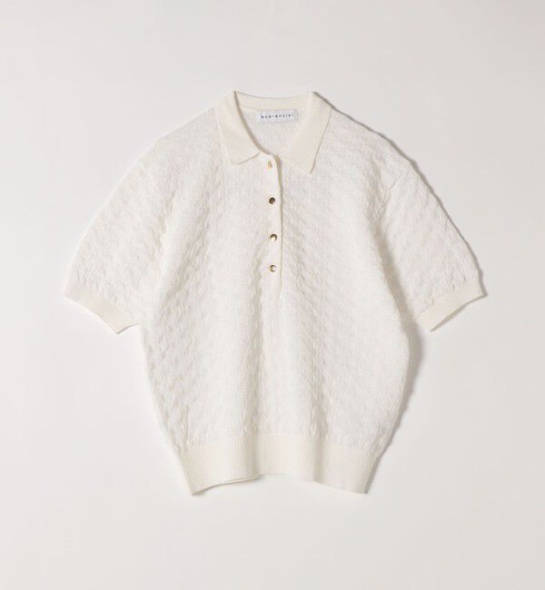 quaranciel「quaranciel:〈手洗い可能〉透かし編み ポロ ニット プルオーバー」|ニット・セーター|