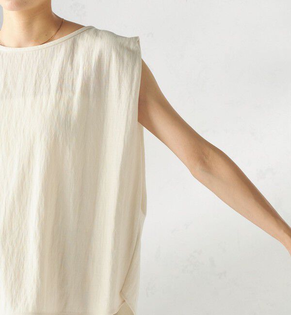 SHIPS for women「【実力派ベーシック】〈手洗い可能〉レーヨン ナイロン 深 ベンツ ノースリーブ プルオーバー」|Tシャツ・カットソー|
