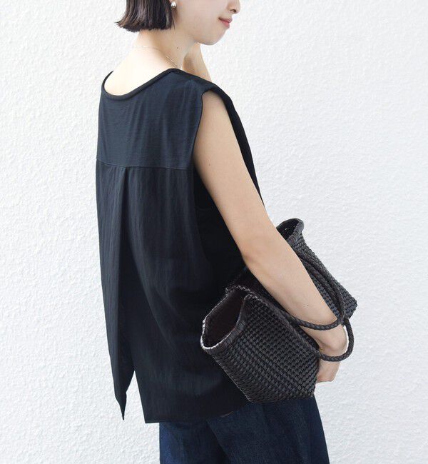 SHIPS for women「【実力派ベーシック】〈手洗い可能〉レーヨン ナイロン 深 ベンツ ノースリーブ プルオーバー」|Tシャツ・カットソー|