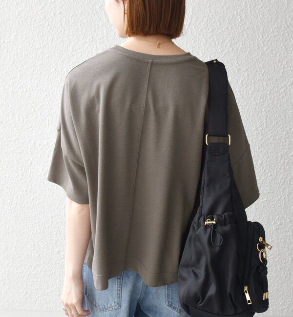 SHIPS any「SHIPS any:〈手洗い可能〉リバークロス ハーフ スリーブ ワイド TEE」|Tシャツ・カットソー|