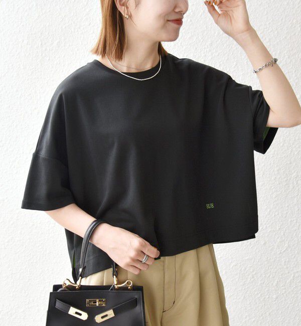 SHIPS any「SHIPS any:〈手洗い可能〉リバークロス ハーフ スリーブ ワイド TEE」|Tシャツ・カットソー|