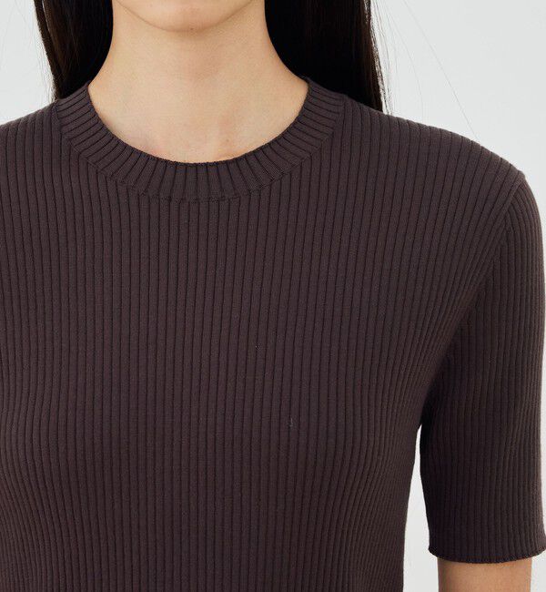 GALERIE VIE「ギザコットンリブ ハーフスリーブプルオーバー」|ニット・セーター|