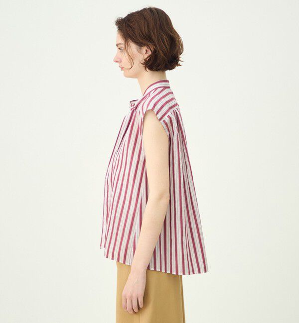 MACPHEE「プラムシアーストライプ ボウタイブラウス」|シャツ・ブラウス|