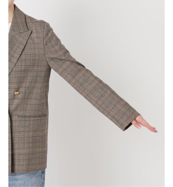 Spick and Span「《セットアップ可》ウールブレンドグレンチェックジャケット」|テーラードジャケット|