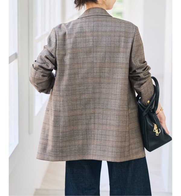Spick and Span「《セットアップ可》ウールブレンドグレンチェックジャケット」|テーラードジャケット|