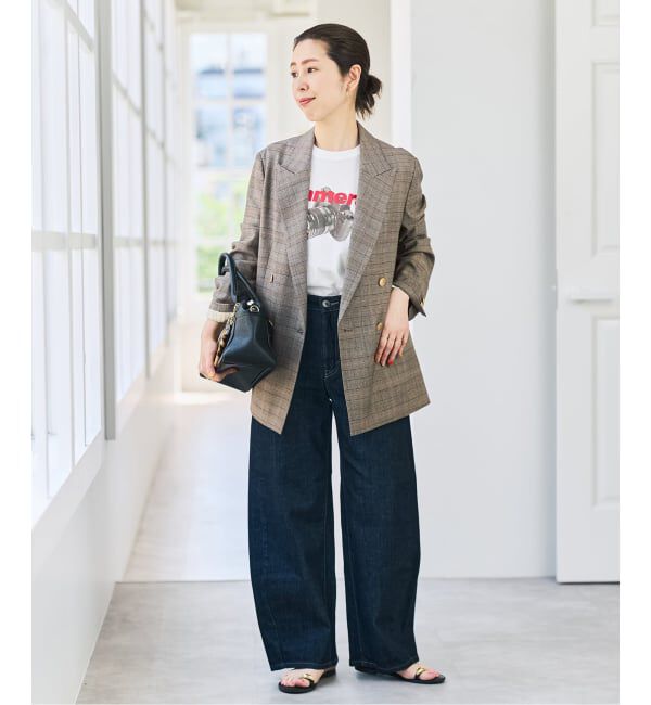 Spick and Span「《セットアップ可》ウールブレンドグレンチェックジャケット」|テーラードジャケット|