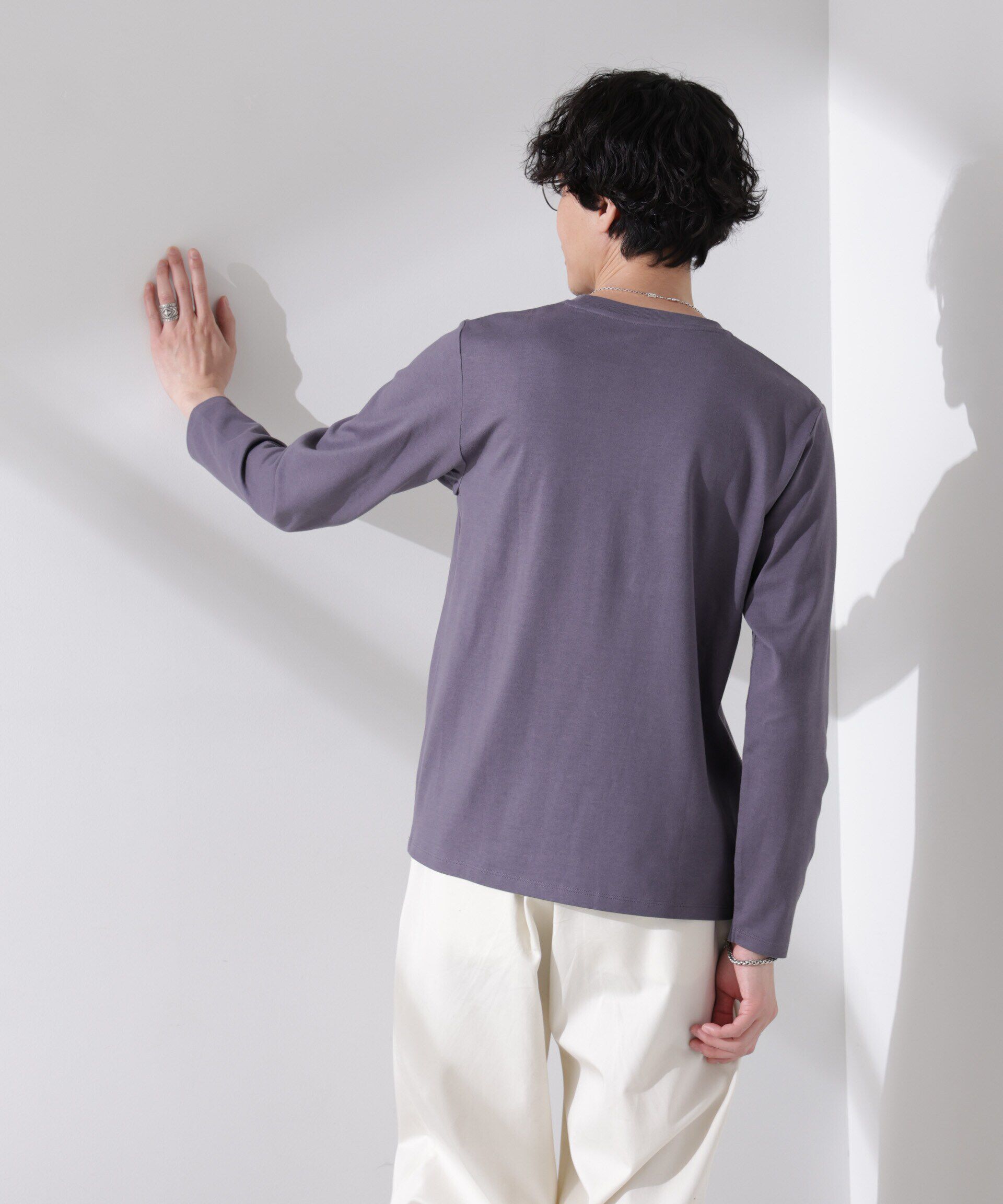 NANO universe「Anti Soaked(R)汗染み防止 クルーネックTシャツ 長袖」|Tシャツ・カットソー|