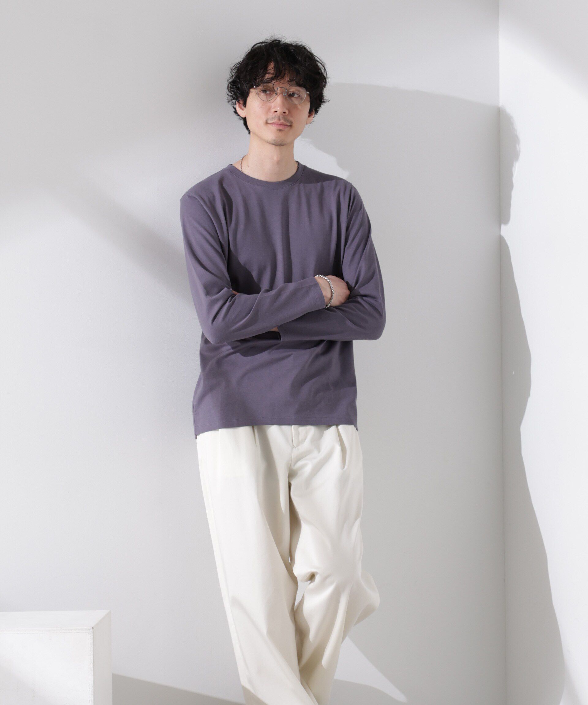 NANO universe「Anti Soaked(R)汗染み防止 クルーネックTシャツ 長袖」|Tシャツ・カットソー|