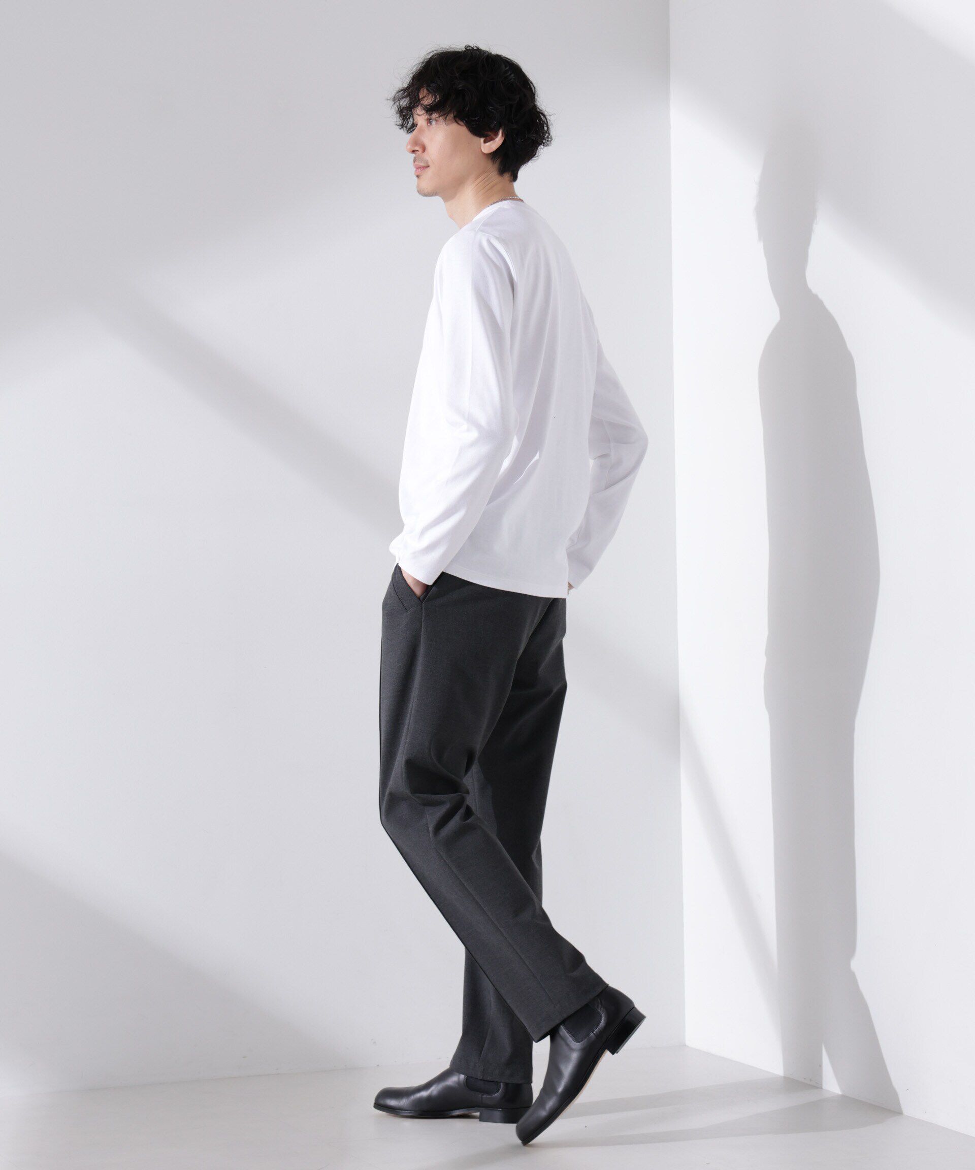 NANO universe「Anti Soaked(R)汗染み防止 クルーネックTシャツ 長袖」|Tシャツ・カットソー|