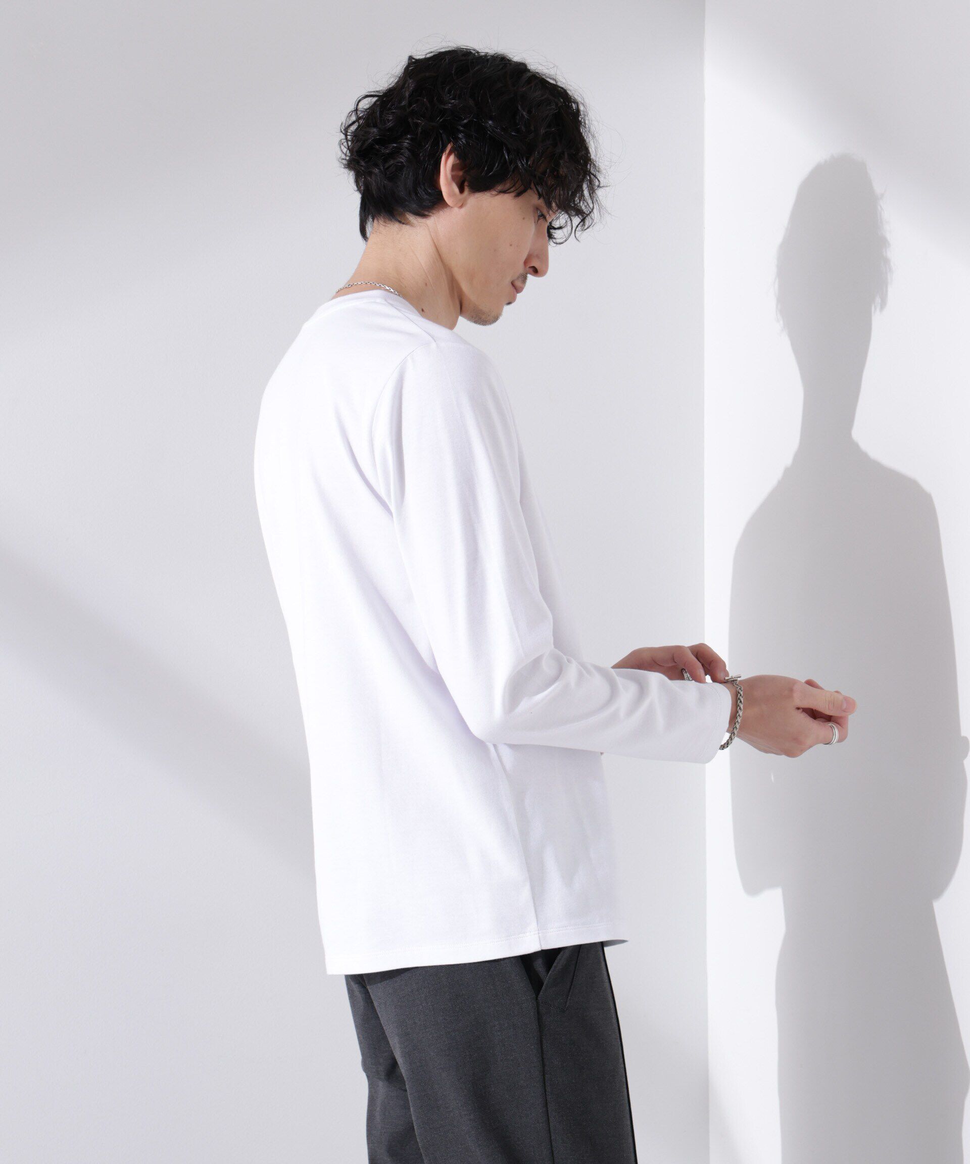 NANO universe「Anti Soaked(R)汗染み防止 クルーネックTシャツ 長袖」|Tシャツ・カットソー|