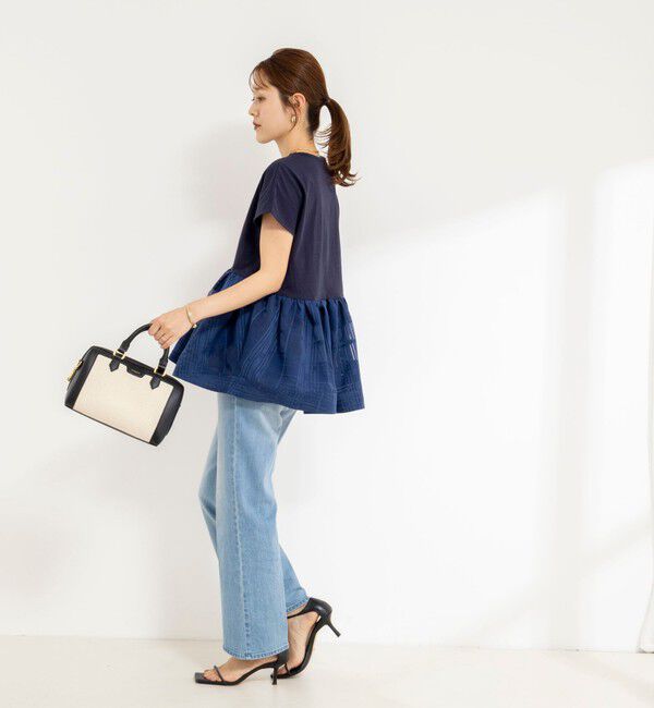 NOLLEY'S「ウォッシャブル布帛切り替えプルオーバー」|Tシャツ・カットソー|