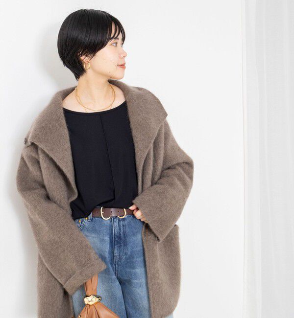 Rie Miller「《UVカット/接触冷感/防シワ》ウォッシャブルツイストスリーブプルオーバー」|Tシャツ・カットソー|