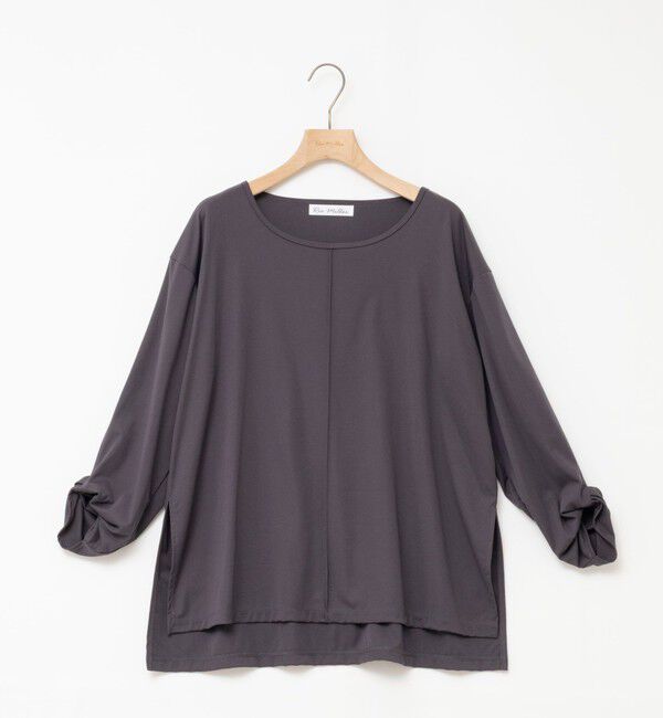 Rie Miller「《UVカット/接触冷感/防シワ》ウォッシャブルツイストスリーブプルオーバー」|Tシャツ・カットソー|