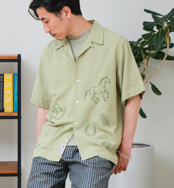 GLOSTER「【GEVACO/ゲバコ】刺繍オープンカラーシャツ」|シャツ・ブラウス|