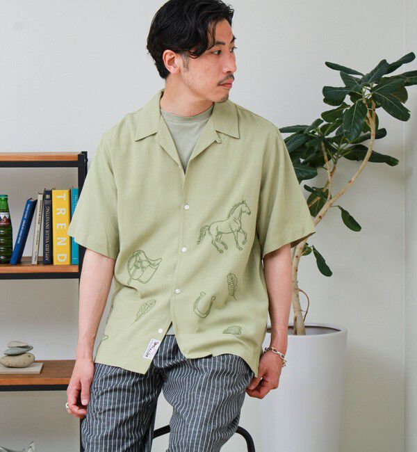 GLOSTER「【GEVACO/ゲバコ】刺繍オープンカラーシャツ」|シャツ・ブラウス|