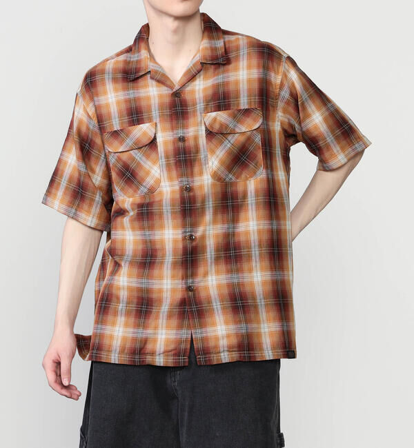 「PENDLETON | オープンカラー 半袖シャツ MEN」|シャツ・ブラウス|BROWN系1