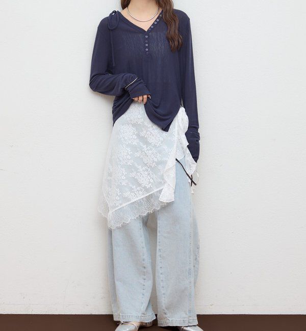  「サイドスリットヘンリーカットソー」|Tシャツ・カットソー|