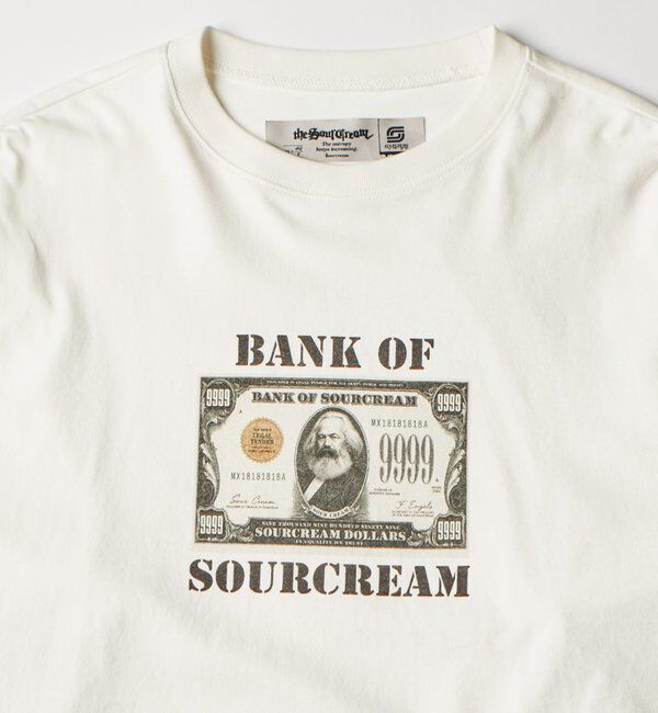  「【Sourcream/UINSEX】マルクス紙幣レイヤードワッフルトップス」|Tシャツ・カットソー|