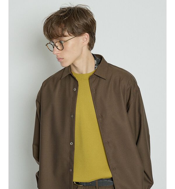 ABAHOUSE「【セットアップ対応】クリアウール オーバーサイズ レギュラーカラーシャツ」|シャツ・ブラウス|