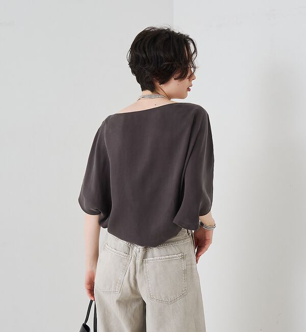 Rouge vif「【セットアップ対応】キュプラフィブリルアシンメトリーブラウス」|シャツ・ブラウス|