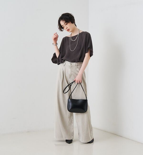 Rouge vif「【セットアップ対応】キュプラフィブリルアシンメトリーブラウス」|シャツ・ブラウス|