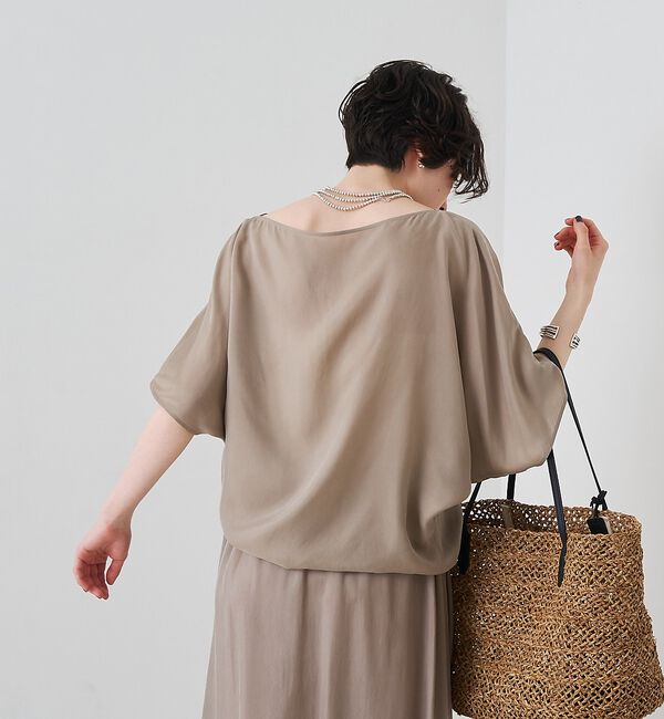 Rouge vif「【セットアップ対応】キュプラフィブリルアシンメトリーブラウス」|シャツ・ブラウス|