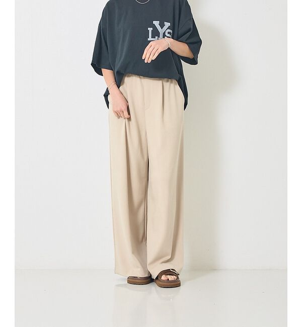 Rouge vif「【人気追加】ストレッチダンボールタックワイドパンツ」|その他|
