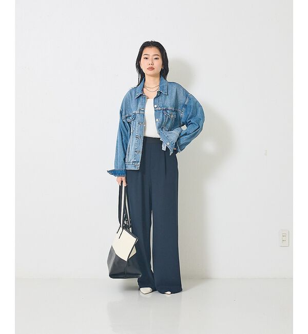 Rouge vif「【人気追加】ストレッチダンボールタックワイドパンツ」|その他|