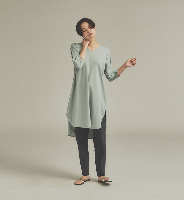 qualite「ロングチュニックカットソー」|Tシャツ・カットソー|