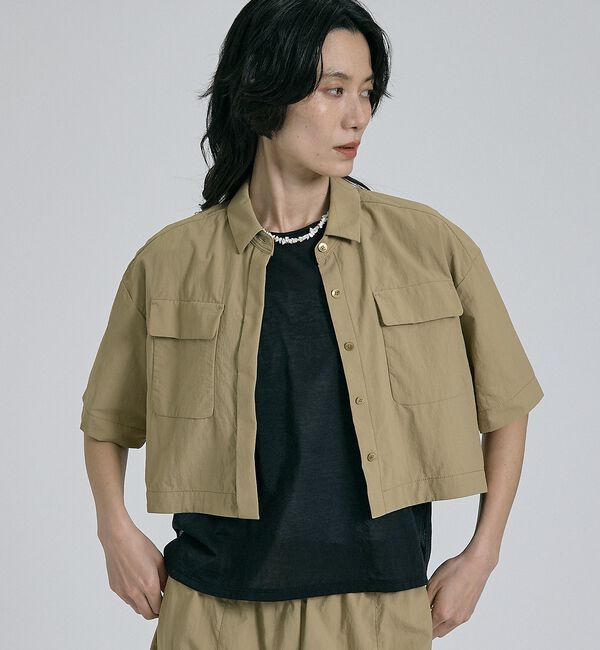 qualite「【接触冷感・透湿・撥水・UVカット】ナイロンタスランショートシャツ/セットアップ」|シャツ・ブラウス|