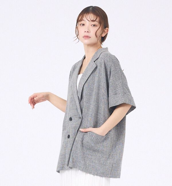 abahouse mavie「ハーフスリーブジャケット」|テーラードジャケット|