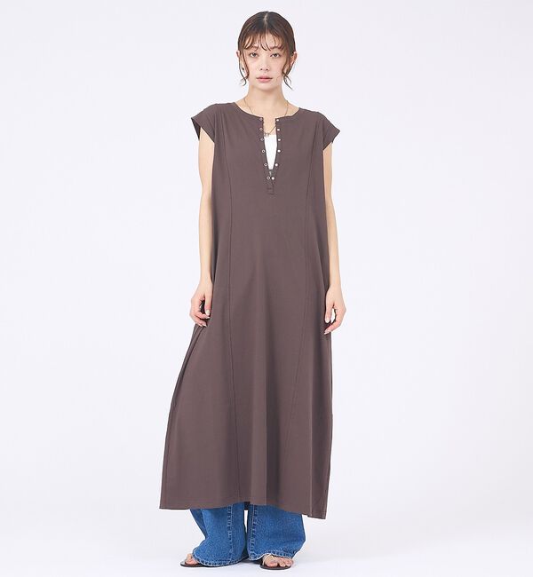 abahouse mavie「【接触冷感＆速乾】ヘンリーネック2WAYワンピース」|ワンピース|
