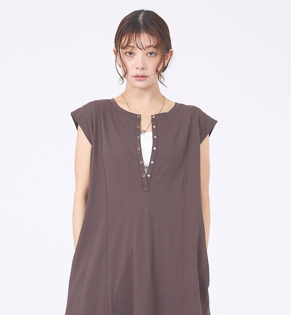 abahouse mavie「【接触冷感＆速乾】ヘンリーネック2WAYワンピース」|ワンピース|