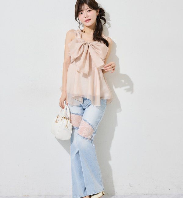  「【Lace Collection】レースデザインフレアデニム/SMサイズ展開あり」|その他|