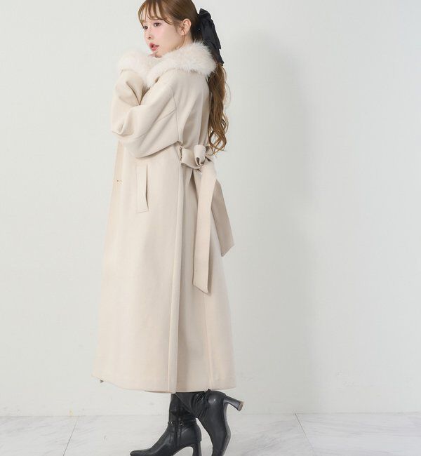 「【リバイバル/SMサイズ展開あり】フェイクファー付マルチロングコート」|その他|