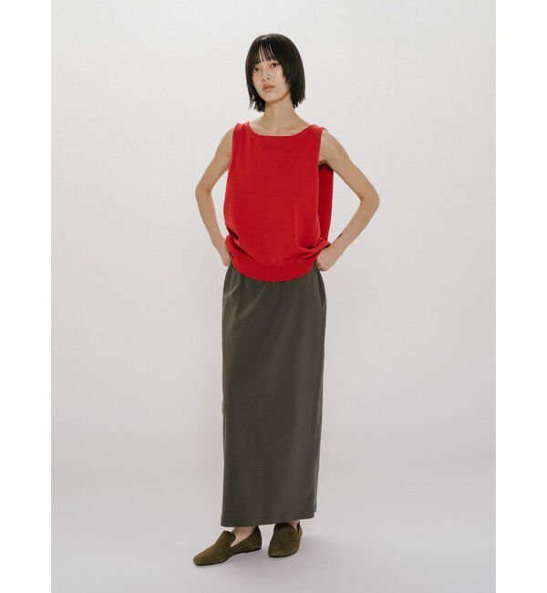 MIDIUMISOLID「MIDIUMISOLID for Ladies タックノースリーブワイドベスト」|ベスト・ジレ|