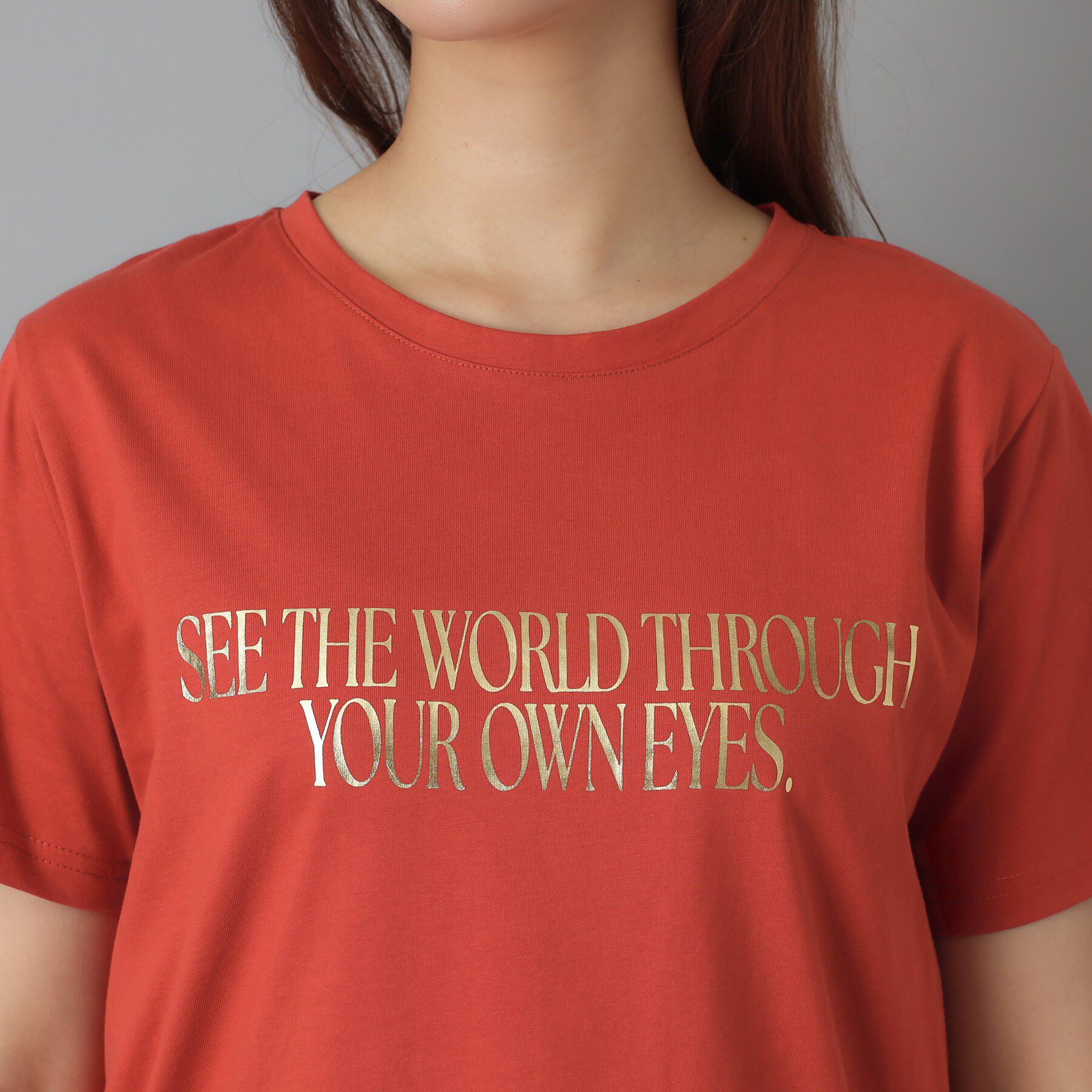 DRESSTERIOR「箔プリント ロゴTシャツ」|Tシャツ・カットソー|