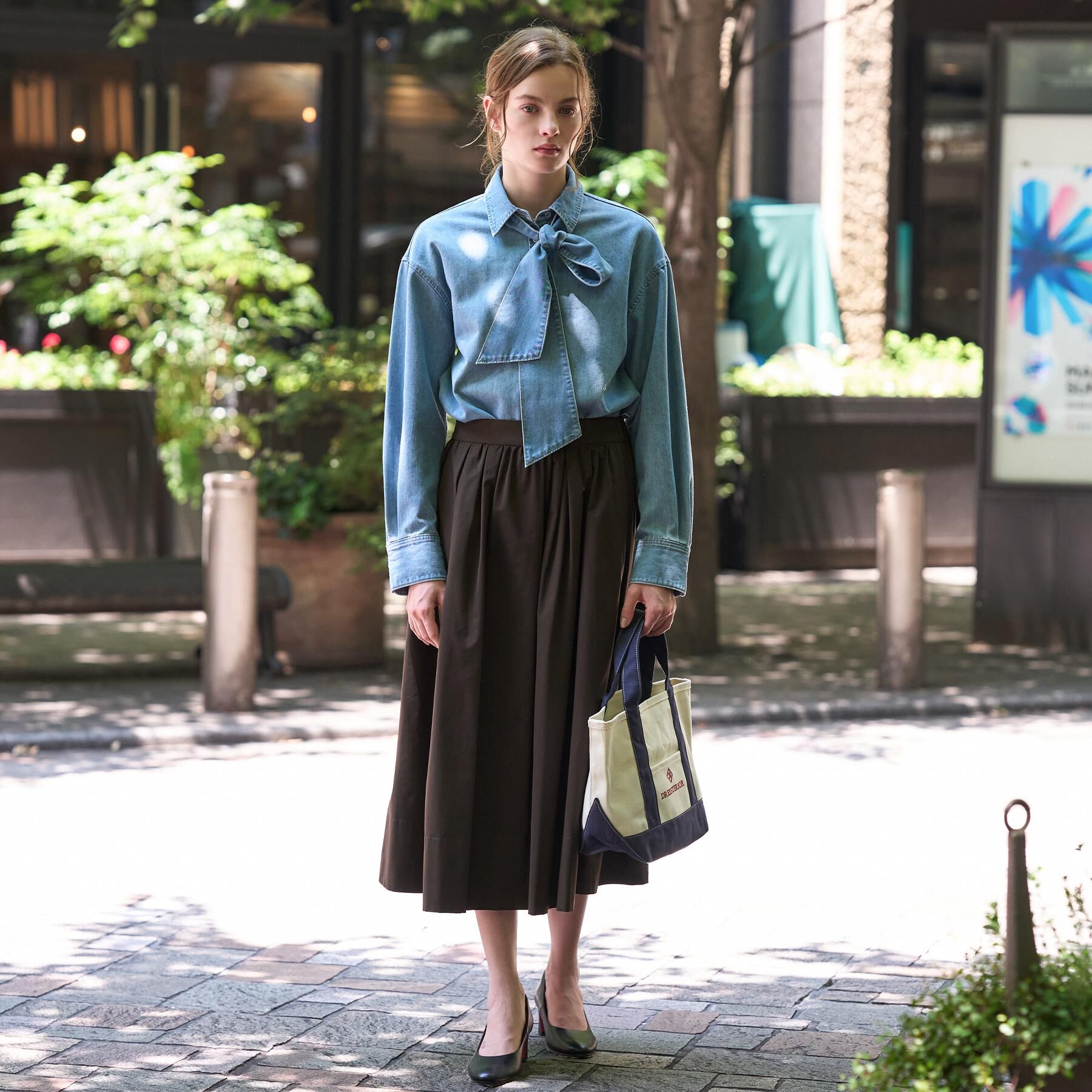 DRESSTERIOR「【取り外し可能】2WAYデニムボウタイシャツ」|シャツ・ブラウス|