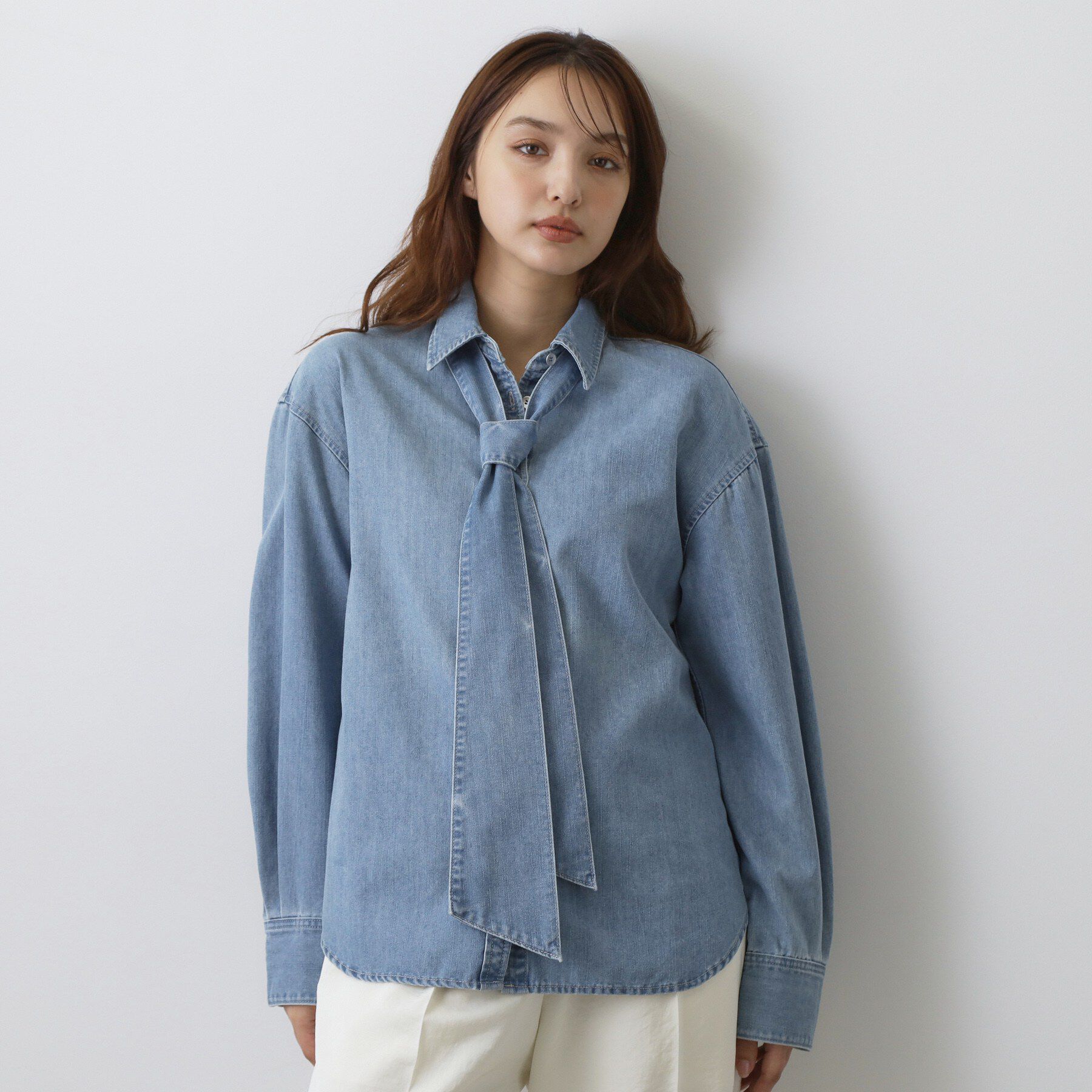 DRESSTERIOR「【取り外し可能】2WAYデニムボウタイシャツ」|シャツ・ブラウス|