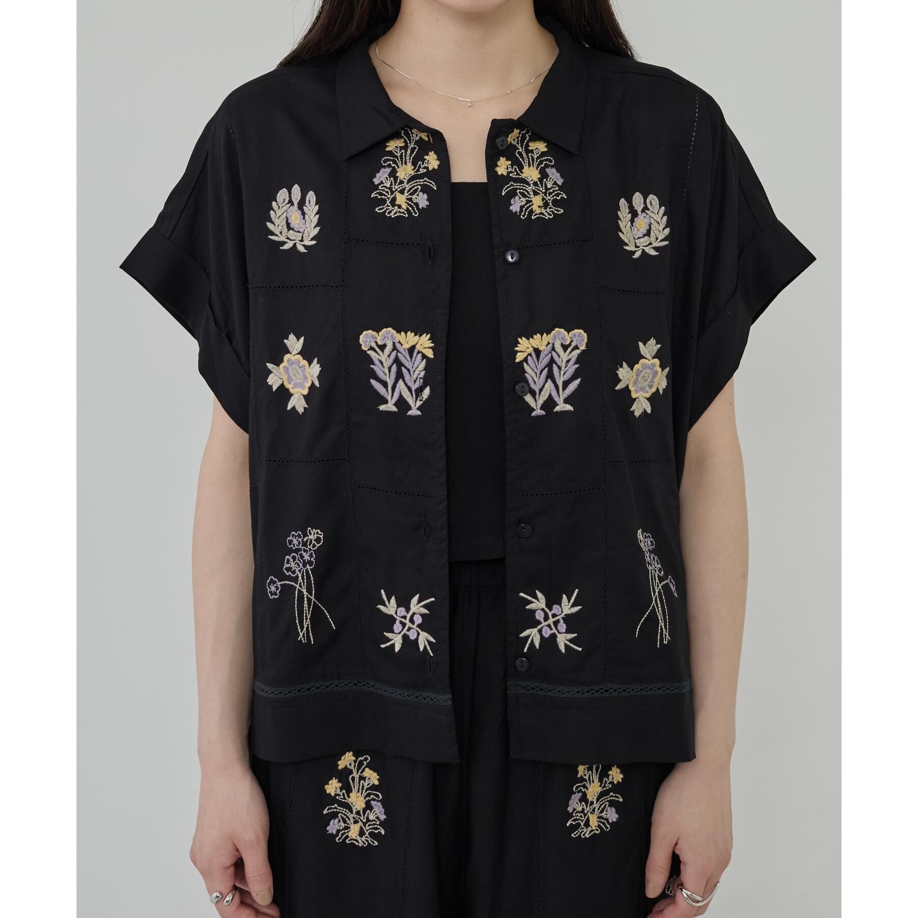 GALLEST「アート刺繍半袖シャツ【セットアップ可能】」|シャツ・ブラウス|