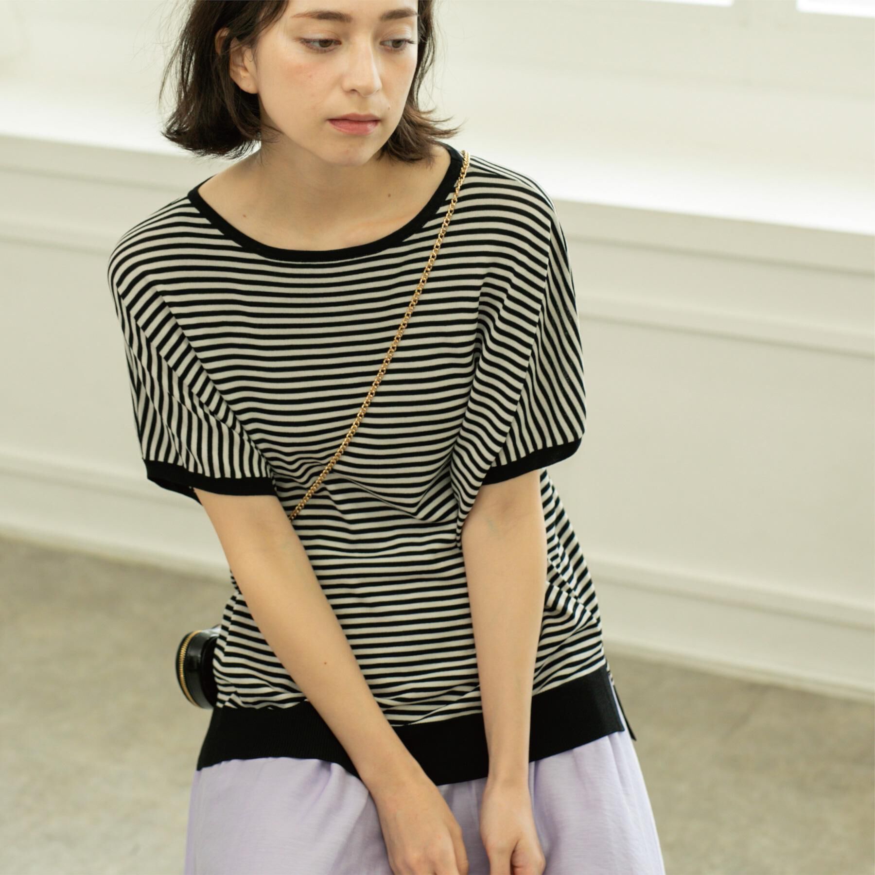 OPAQUE.CLIP「《6色展開／S-LLサイズ》ドルマンスリーブニット【UV／接触冷感／洗濯機洗い可／抗ピル】」|ニット・セーター|