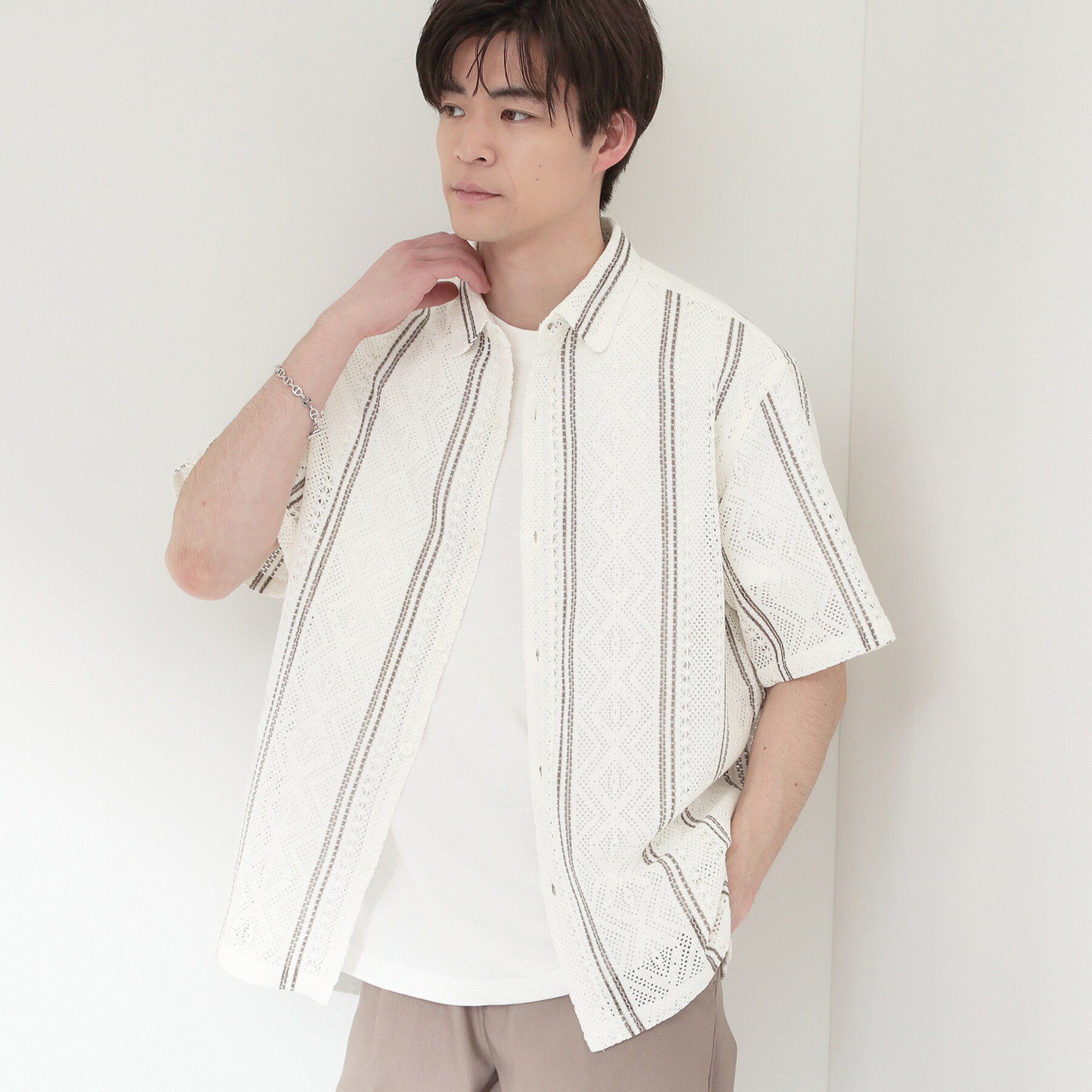 THE SHOP TK「【2点セット】クラフトレース 半袖シャツ＋半袖Tシャツ」|シャツ・ブラウス|