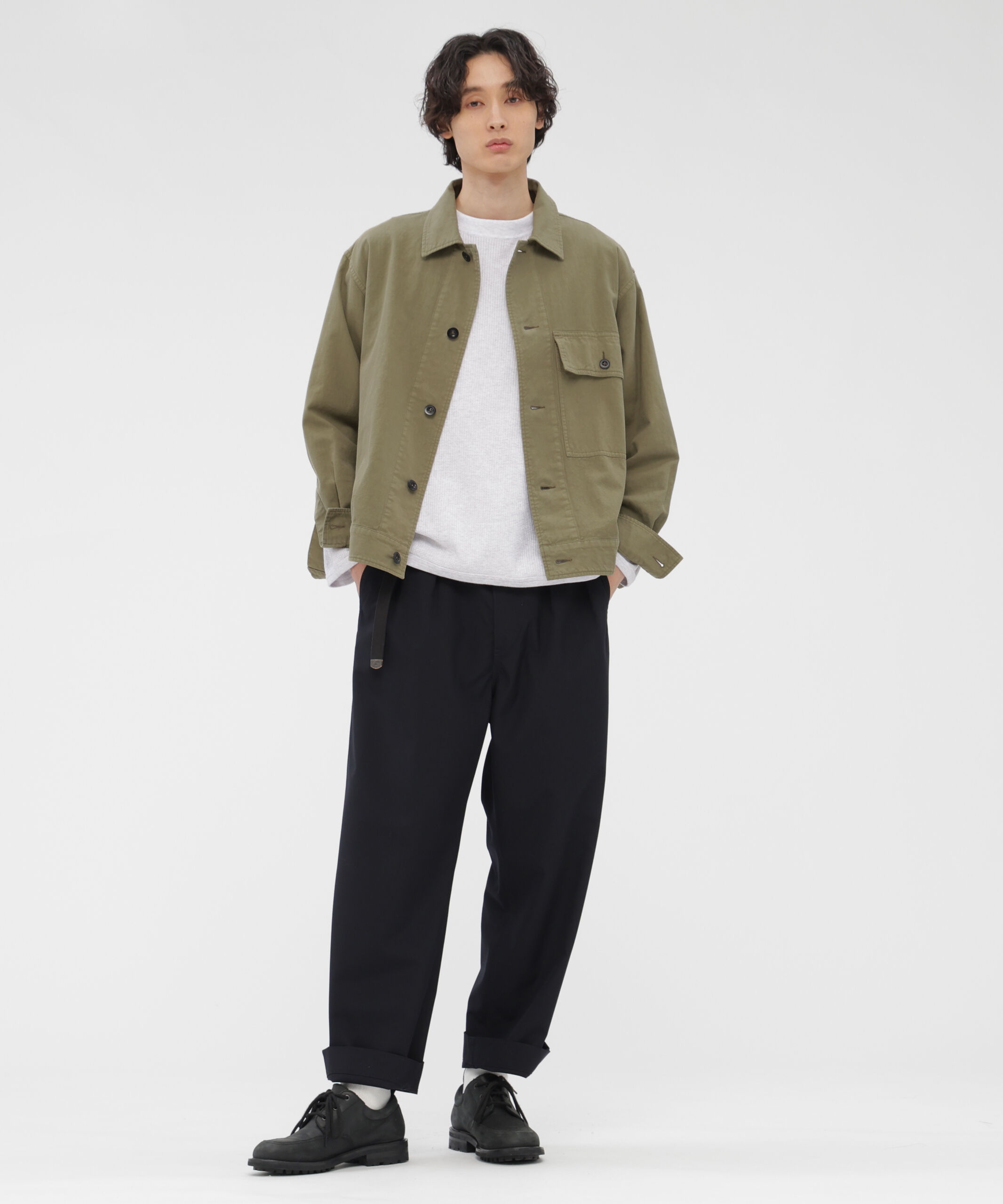 MHL.「BELGIAN LINEN COTTON PLAINWEAVE BLOUSON」|ブルゾン・スタジャン|