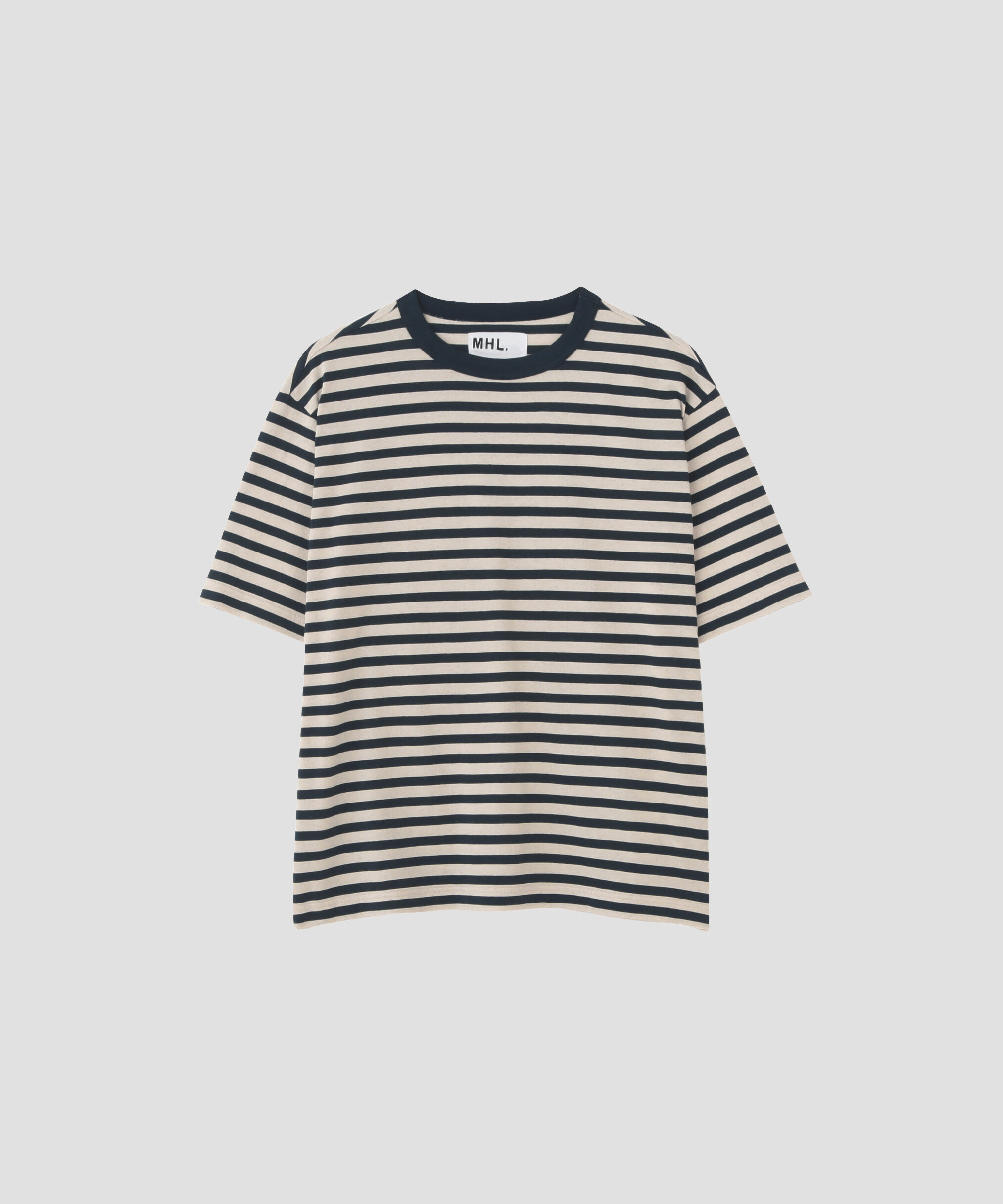 MHL.「COTTON LINEN STRIPE JERSEY TOP」|Tシャツ・カットソー|