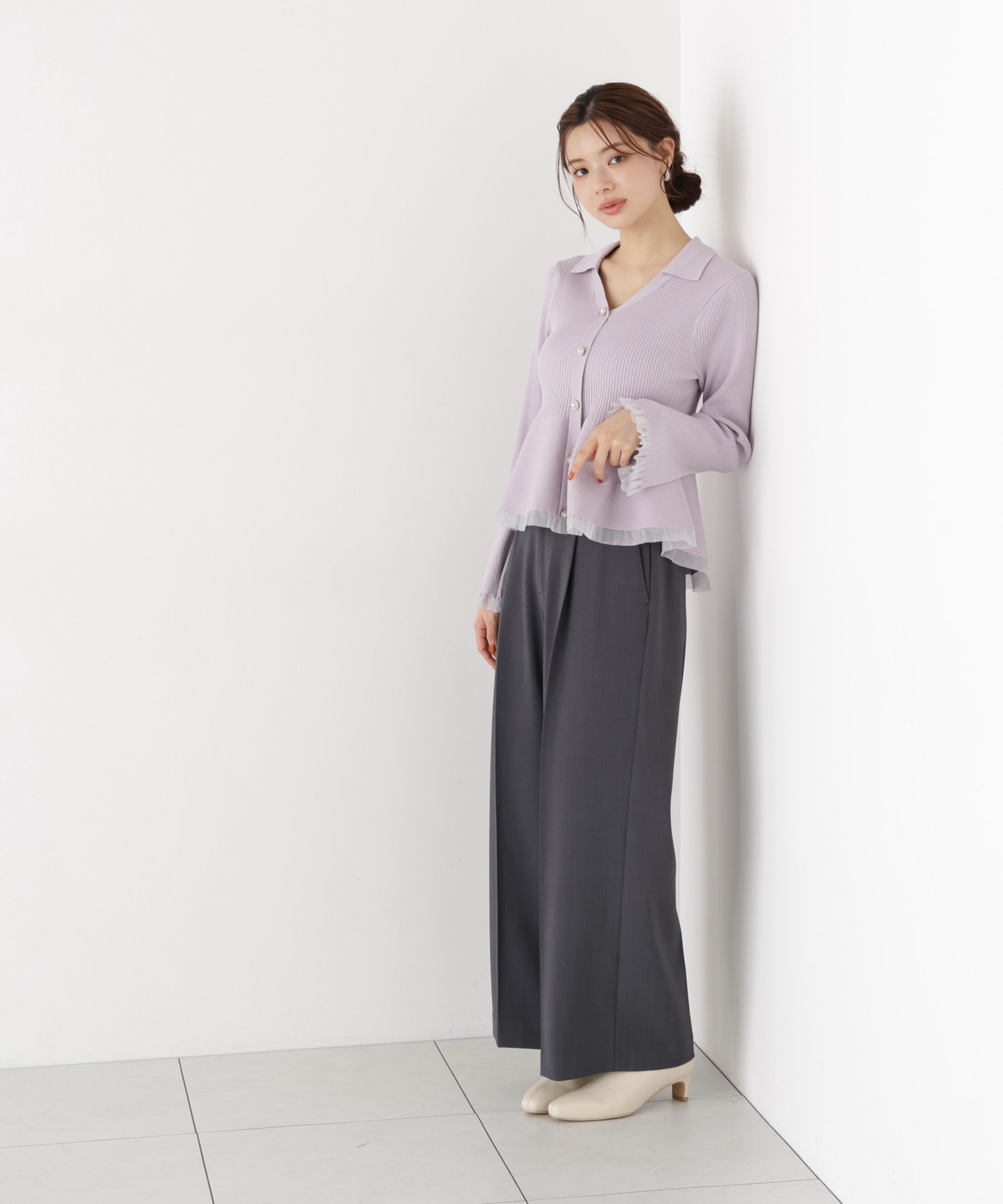 PROPORTION BODY DRESSING「＜a/mie＞ウエストレースワイドパンツ」|その他|