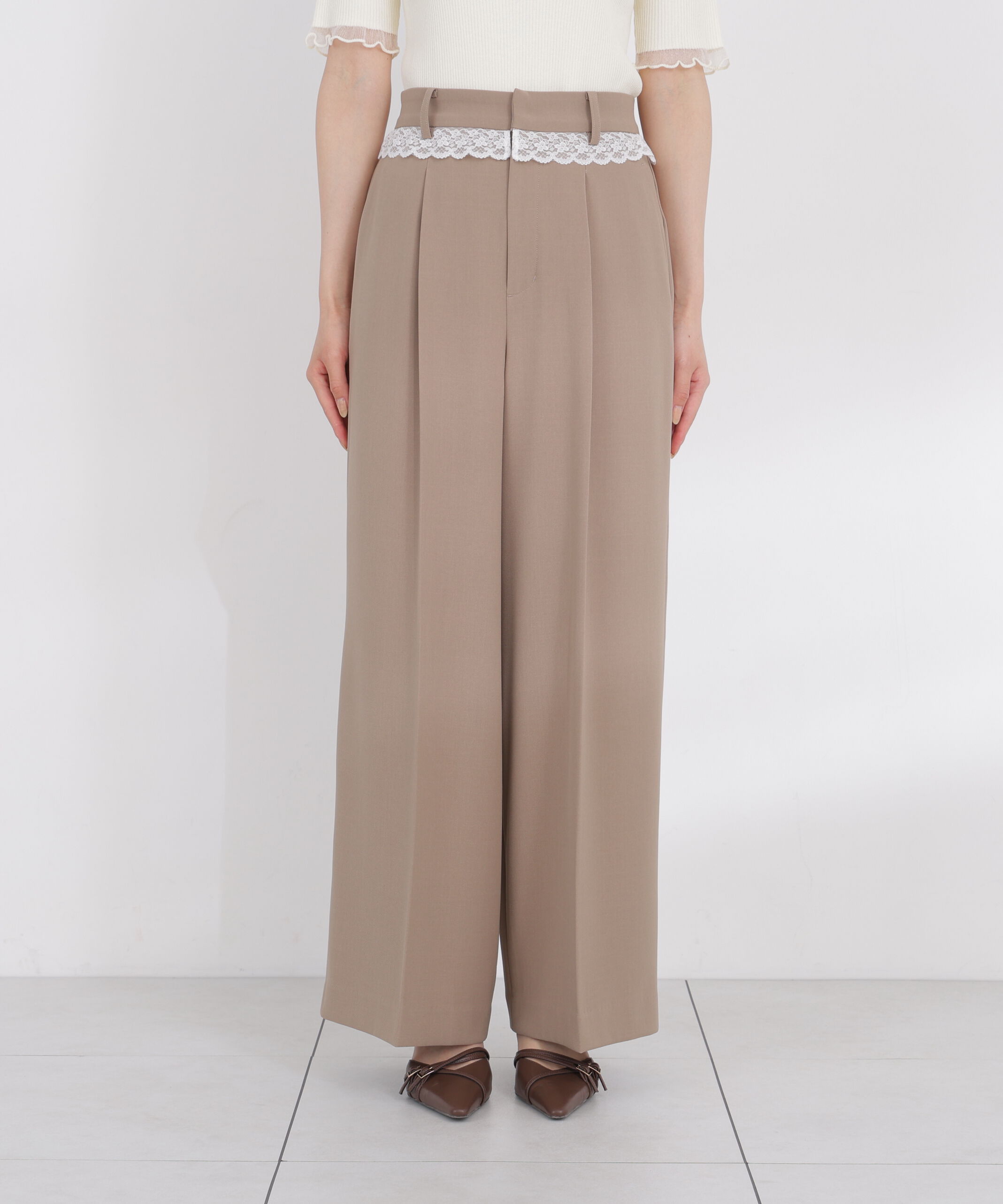 PROPORTION BODY DRESSING「＜a/mie＞ウエストレースワイドパンツ」|その他|
