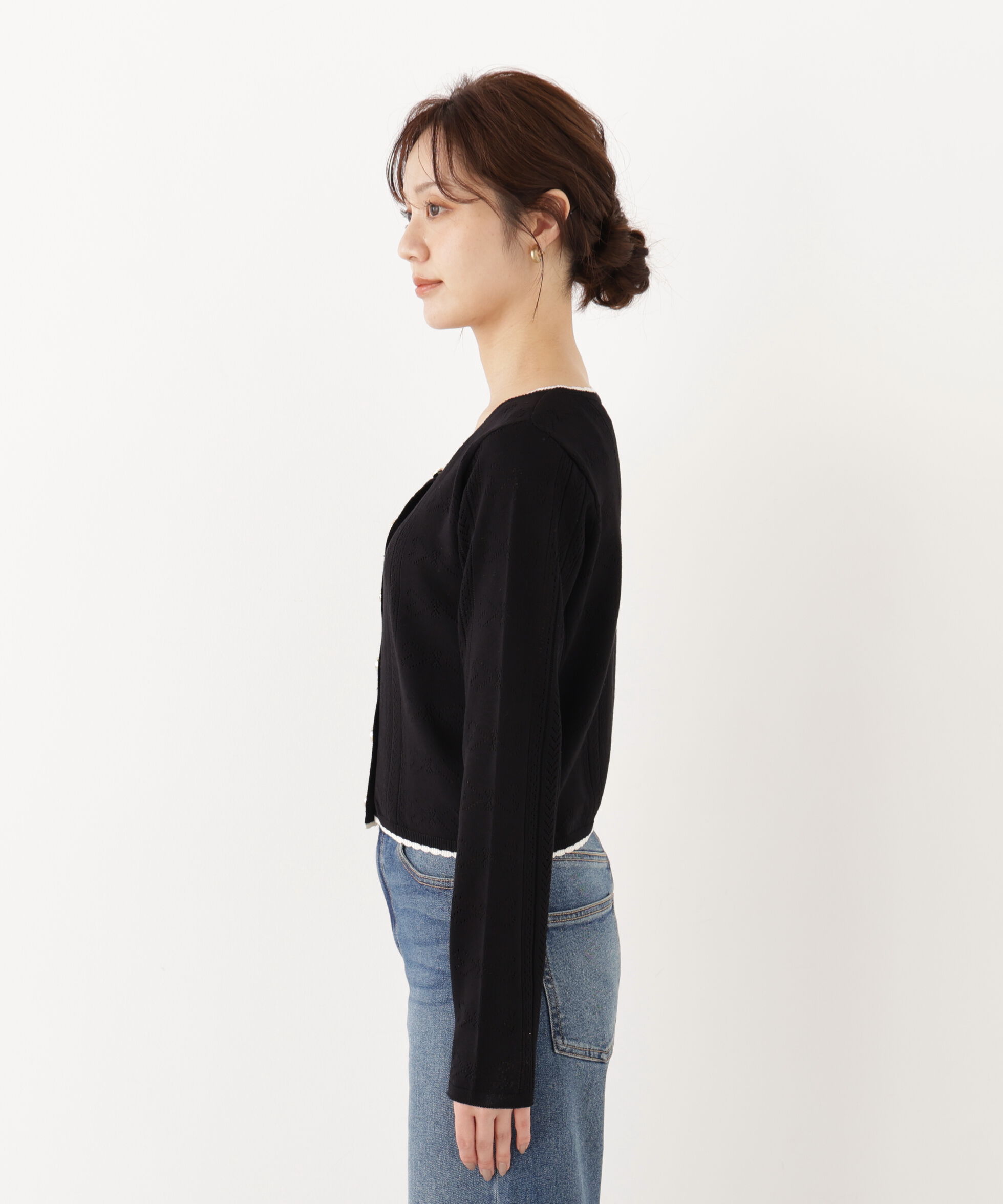 PROPORTION BODY DRESSING「＜a/mie＞パターンメッシュアンサンブルニット」|ニット・セーター|