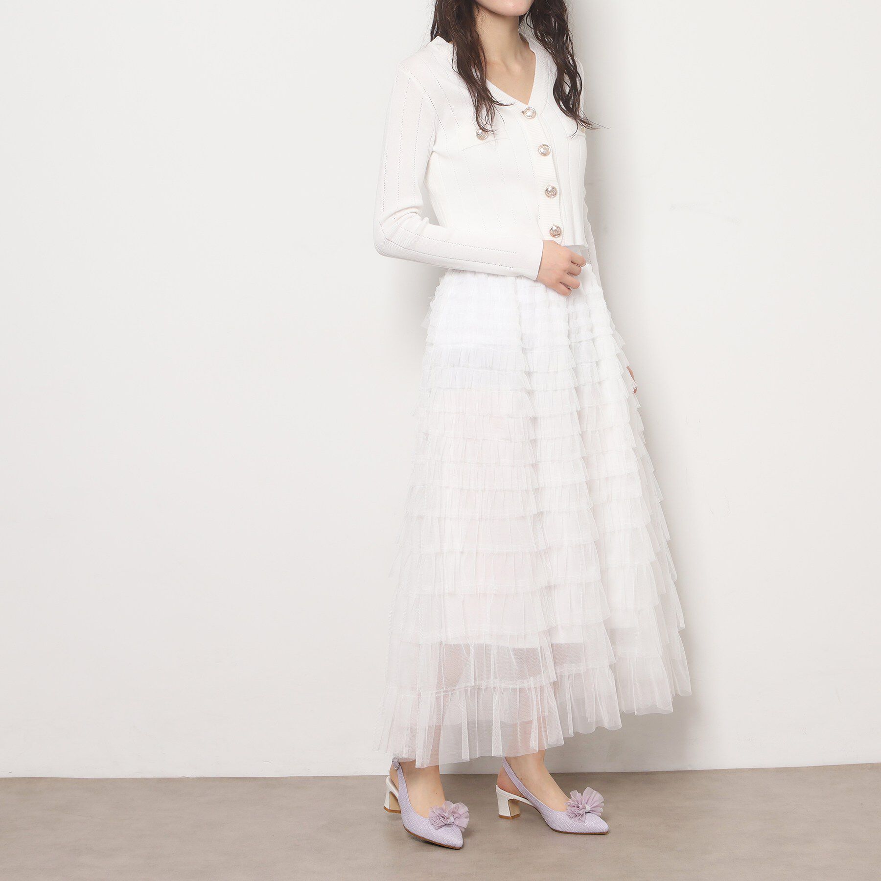 ESPERANZA「シフォンリボン付きバックストラップパンプス」|パンプス|