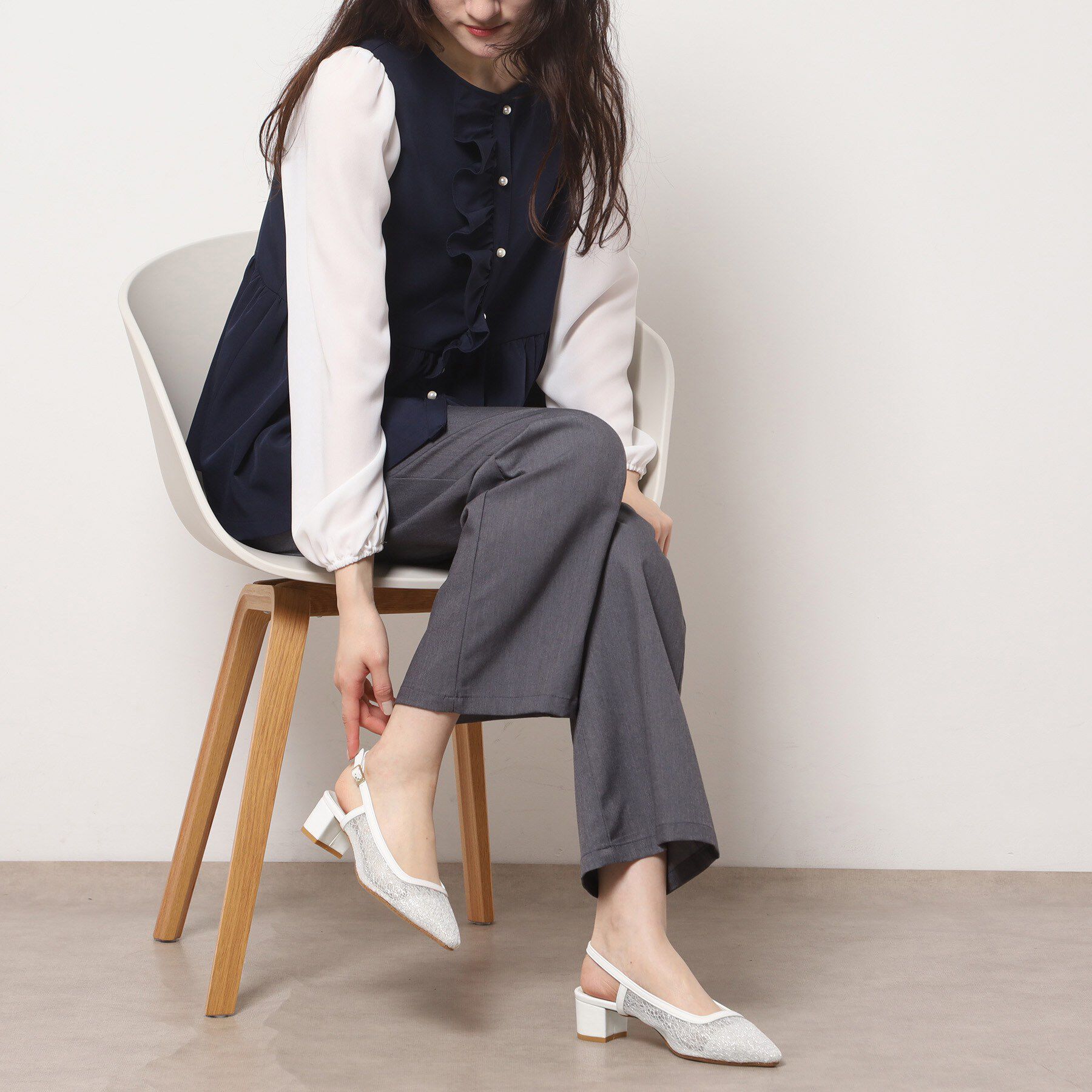 ESPERANZA「ラメチュールバックストラップパンプス」|パンプス|