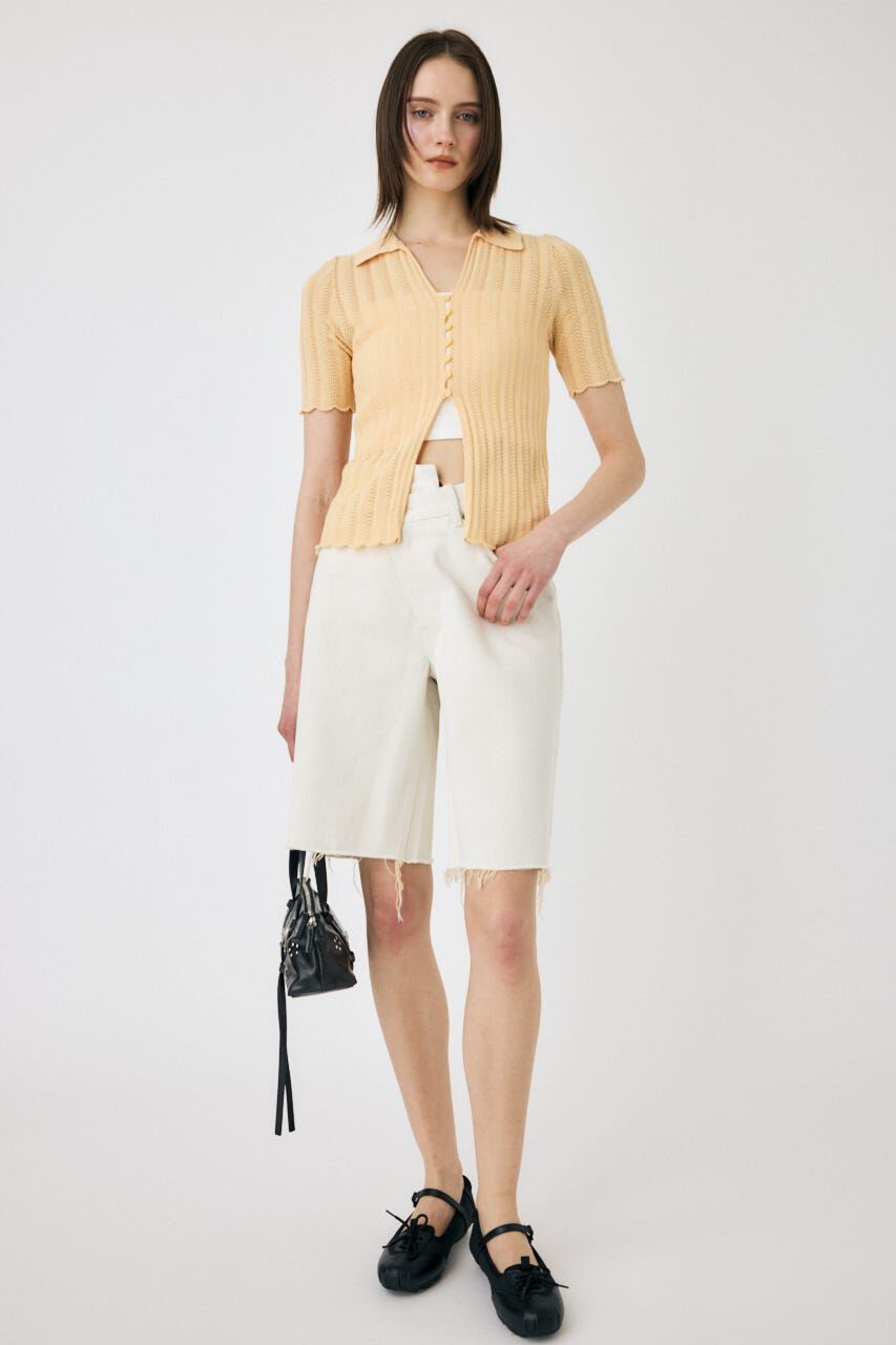 MOUSSY「COTTON KNIT OPENWORK カーディガン」|ニット・セーター|
